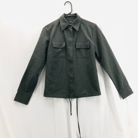 Guess Jackets & Blazers - Guess Jeans Vintage Womens Zip Jacket Size S Gray Polyester W/ Drawstring Hem